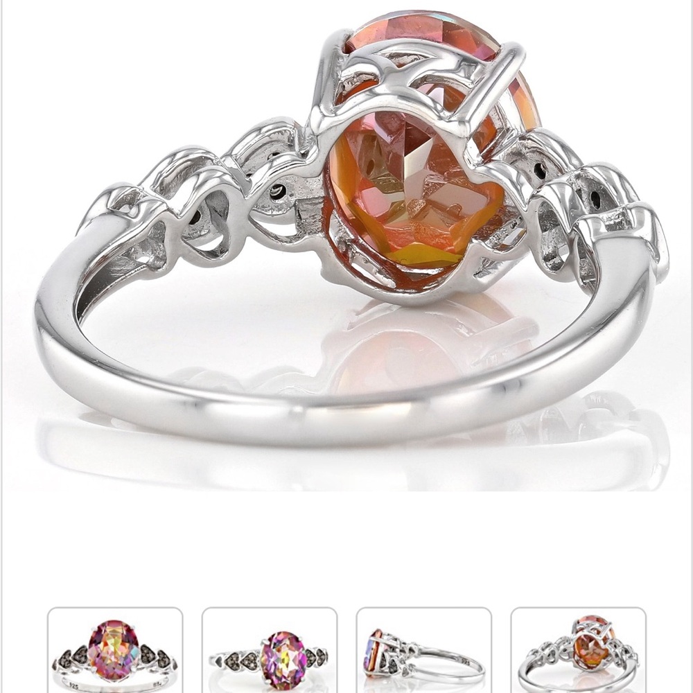 ISO Multi-Color Northern Lights Quartz Rhodium Over Sterling Silver Ring… - Picture 2 of 5